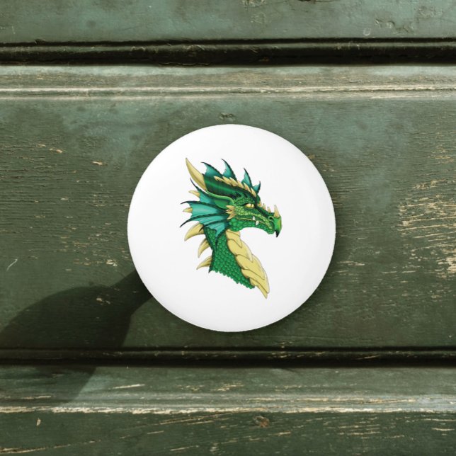 Green Dragon Portrait Keramikknauf (Von Creator hochgeladen)