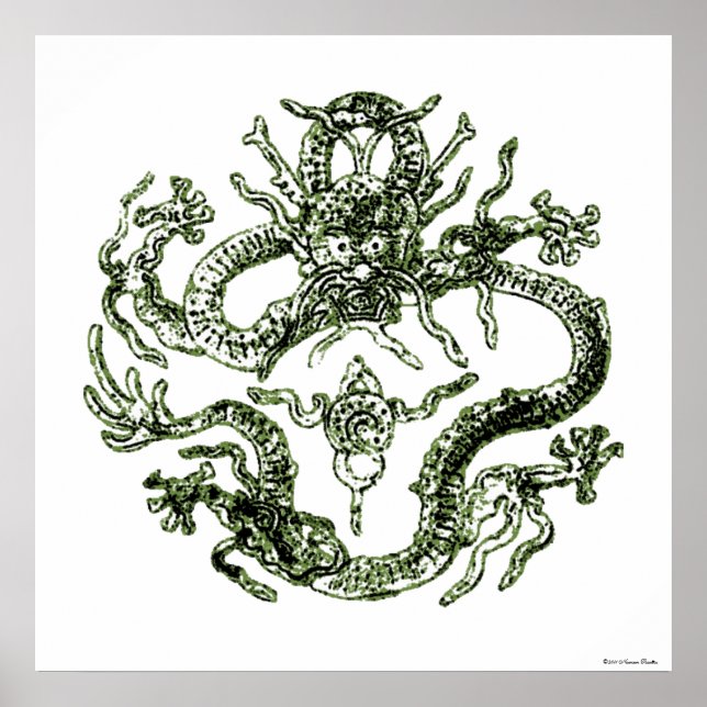 Green Dragon Print Poster (Vorne)