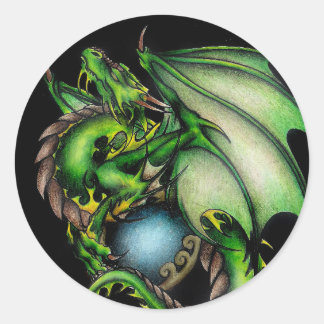 Green Dragon Runder Aufkleber