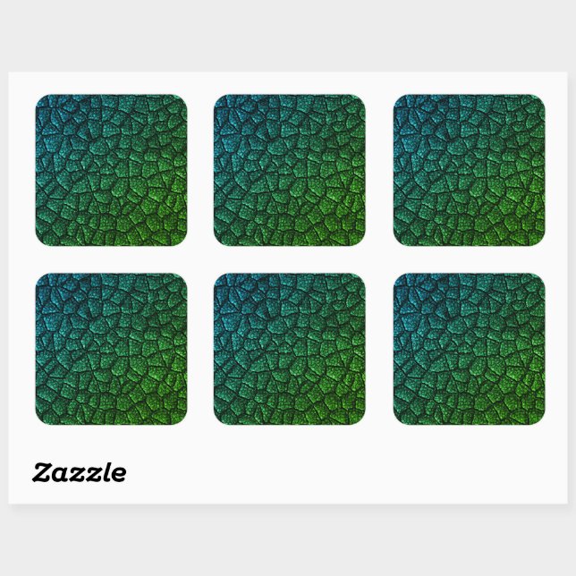 Green Dragon Scale Quadratischer Aufkleber (Blatt)