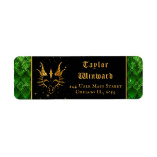 Green Dragon Scales Gold Imitate Glitzer