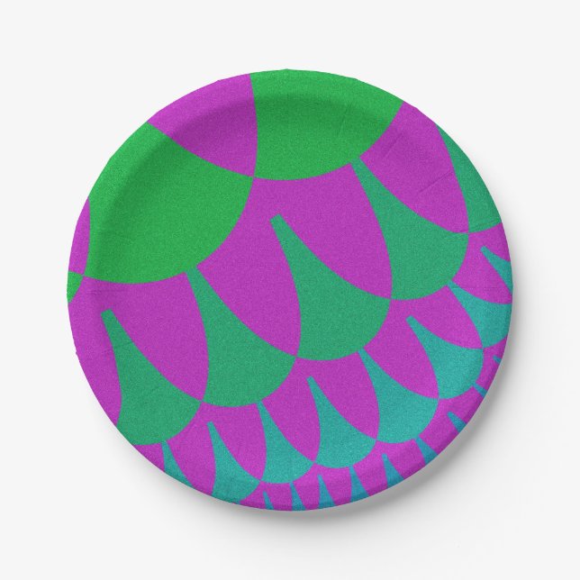 Green Dragon Scales Pappteller (Vorderseite)