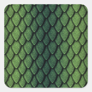 Green Dragon Scales Quadratischer Aufkleber