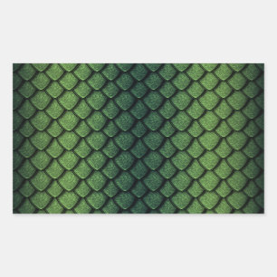 Green Dragon Scales Rechteckiger Aufkleber