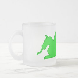 Green Dragon Silhouette Mattglastasse