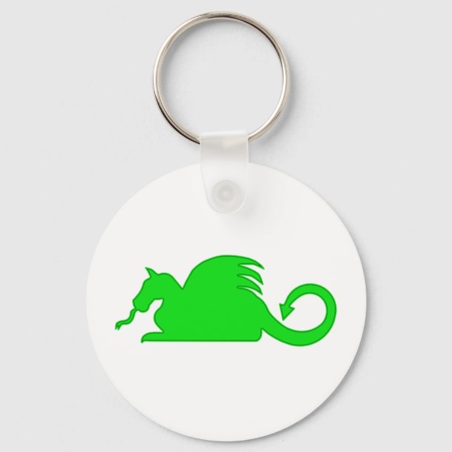Green Dragon Silhouette Schlüsselanhänger (Vorderseite)