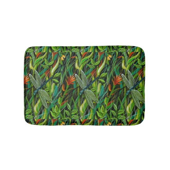 Green Dragonfly Bath Mat Badematte (Vorderseite)