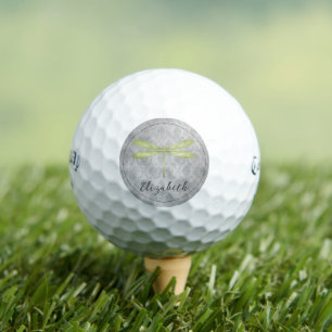 Green Dragonfly Damask Golfball