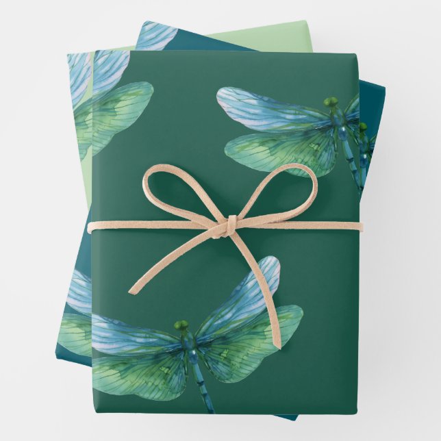 Green Dragonfly Geschenkpapier Set (Beispiel)
