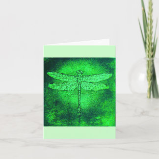 Green Dragonfly Notecard Karte