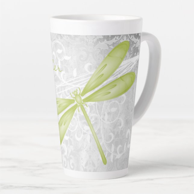 Green Dragonfly Personalisierte Latte-Tasse Milchtasse (Rechte Ecke)