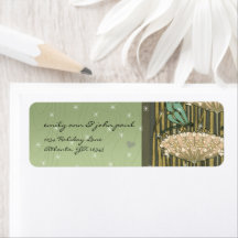 Green Dragonfly Stars Rücksendeadressen-Aufkleber