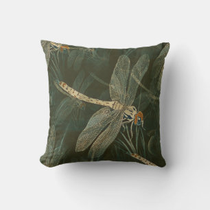 GREEN DRAGONFLY THROW PILLOW KISSEN