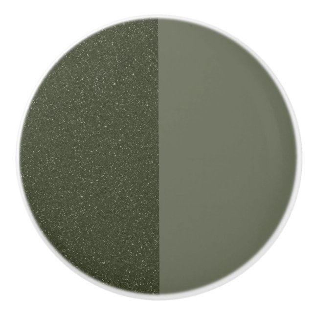 Green Drawer Pull mit zwei Tonen Moos - Anpassbar Keramikknauf (Vorderseite)