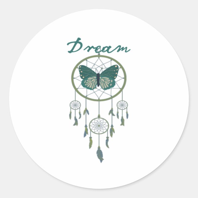 Green Dream Catcher Butterflie Sticker (Vorderseite)