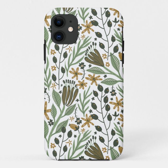 Green Dreamy Floral Pattern Case-Mate iPhone Hülle (Rückseite)