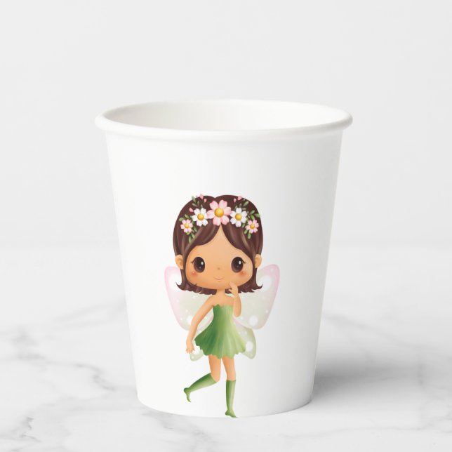 Green Dress Fairy Pappbecher (Vorderseite)