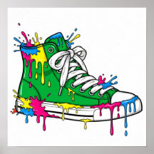 Green Drilling Paint Sneaker