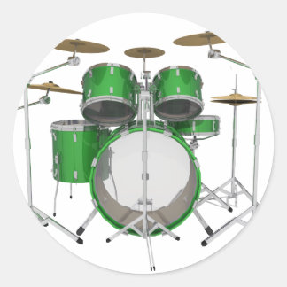 Green Drum Kit: Runder Aufkleber
