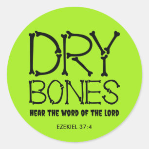 Green DRY BONES Ezekiel 37 Christlich Halloween Runder Aufkleber