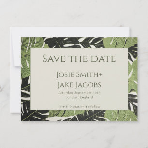 Green Dschungel Blätter Save the Date Karte