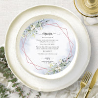Green Dusty Blue Brautparty Circle Menu Invi