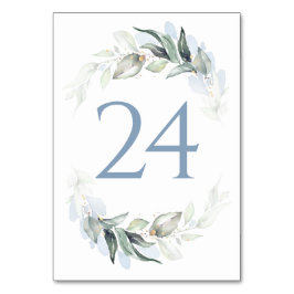 Green Dusty Blue Wedding Tischnummer Cards