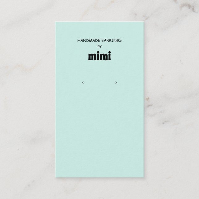 Green Earring Display Business Card Visitenkarte (Vorderseite)