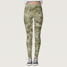 Green Earthy Colors Camouflage Camouflage Pattern Leggings
