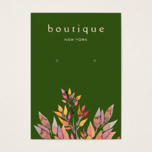Green Earthy Jewelier Earring Display Card