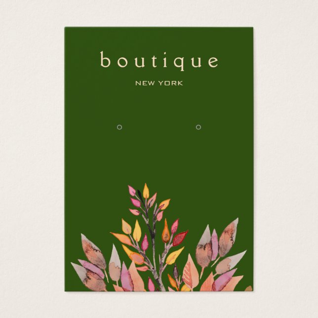 Green Earthy Jewelier Earring Display Card (Vorderseite)