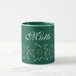 Green Edelweiss Blume Tasse