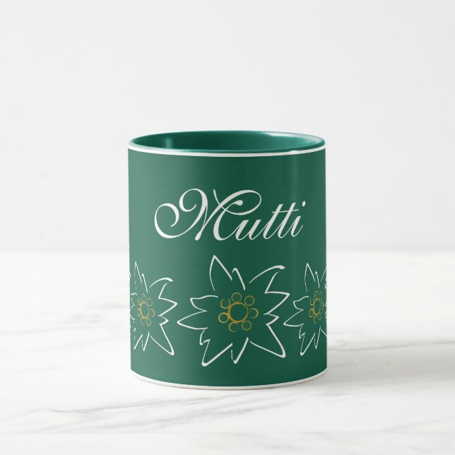 Green Edelweiss Blume Tasse (Zentrum)