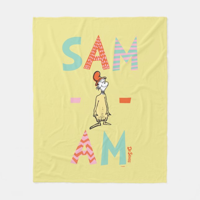 Green Eggs and Ham Sam-I-Am Fleecedecke (Vorderseite)