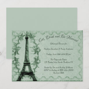 Green Eiffel Tower Probe Dinner Einladung