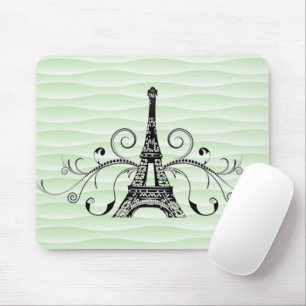 Green Eiffelturm Blüh Mouse Pad Mousepad