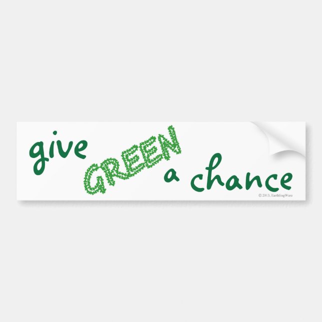 GREEN eine Chance geben Autoaufkleber (Vorne)