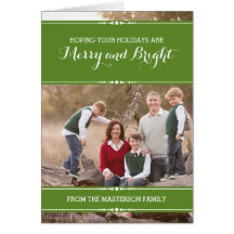 Green Einfach Chic Holiday Foto Card