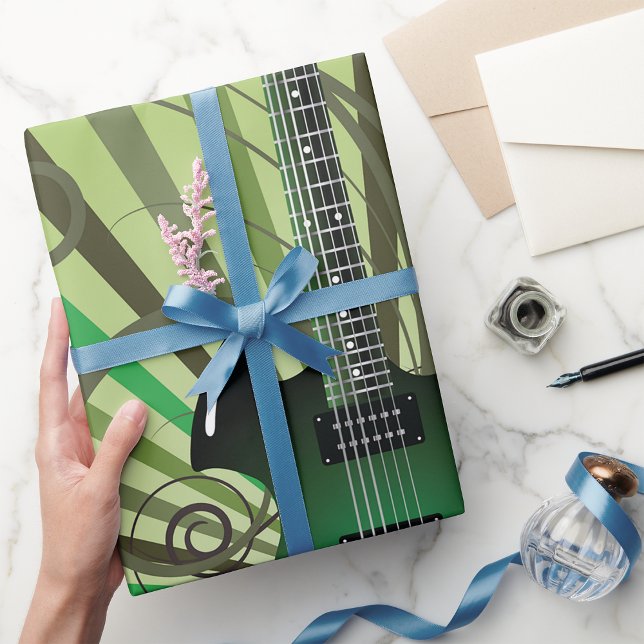 Green Electric Gitarre Geschenkpapier (Von Creator hochgeladen)