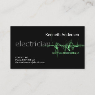 Green Electrical Lightning Strike Electrician Visitenkarte