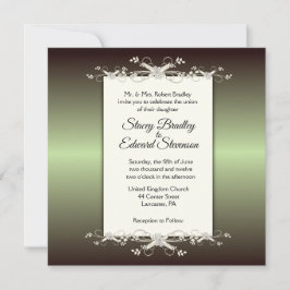 Green Elegance Shine Wedding Einladung