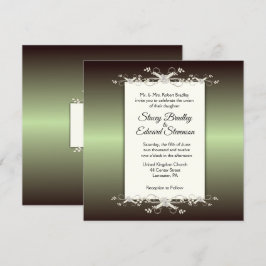Green Elegance Shine Wedding Einladung