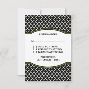 Green Elegane Quarz Response Card RSVP Karte