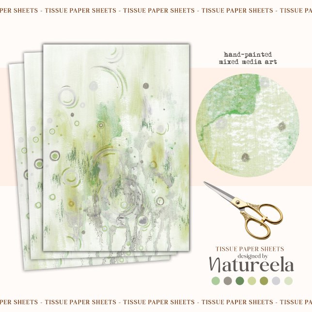 Green Elegant Abstract Decoupage Tissue Paper Seidenpapier (Von Creator hochgeladen)