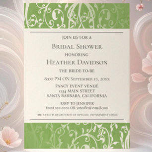 Green Elegant Blüh Brautparty Einladung