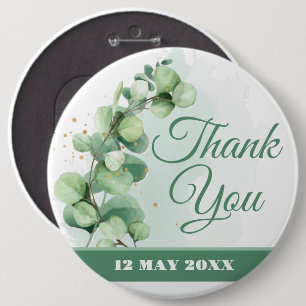 Green Elegant greenery memorial thank you buttons