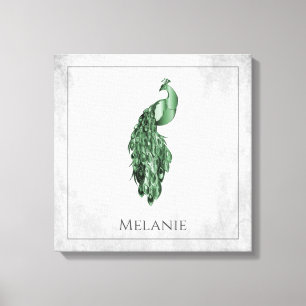 Green Elegant Peacock Canvas Print Leinwanddruck
