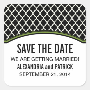Green Elegant Quarz Save the Date Stickers