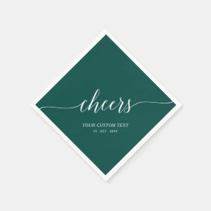 Green Elegant Stylish Lettering Cheers Event Serviette