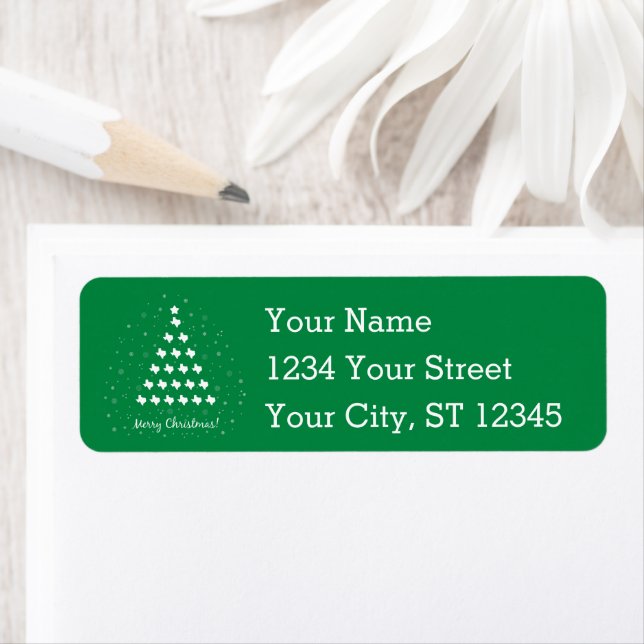 Green Elegant Texas Weihnachtsbaum-Label (Insitu)